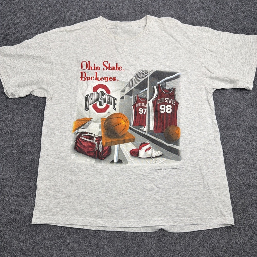 Vintage 90s‎ Ohio State Buckeyes Basketball T Shirt Mens XL Locker Room 1997
